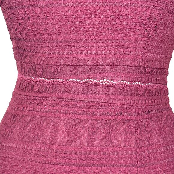 Foxiedox Ellie Lace Fit and Flare Mini Dress Burgundy Women XL NWT Ruffle - Picture 9 of 16